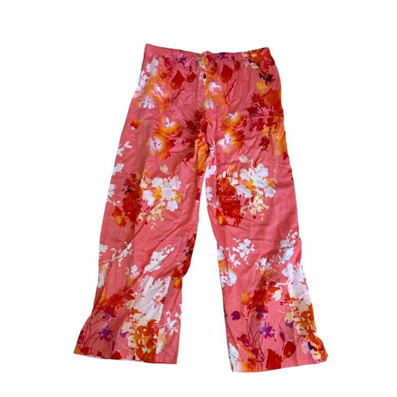 Natori Pink Floral Cotton Pajama Pants Medium - Picture 4 of 4